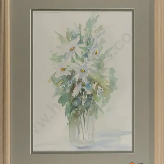 framed watercolour - flowers H330 W240
