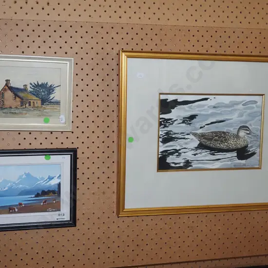 framed watercolour, framed oil, framed print - green dots