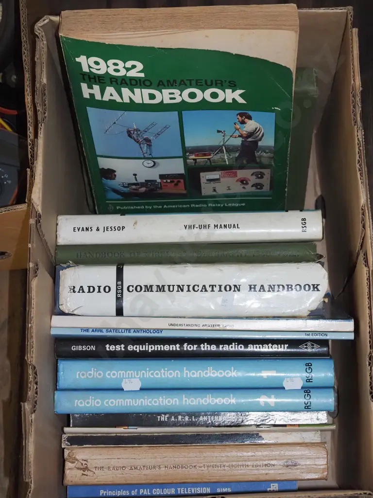 box of ham radio books Image 1++