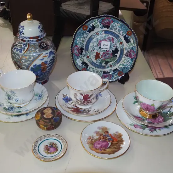 trios, Limoges plates, lidded canister etc