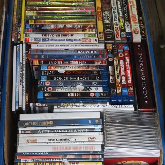 box of DVDs