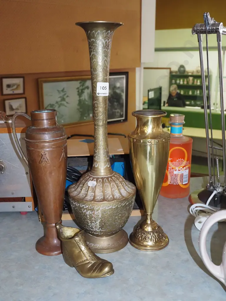brass boot, brass vases, copper vase Tallest H440 Image 1++