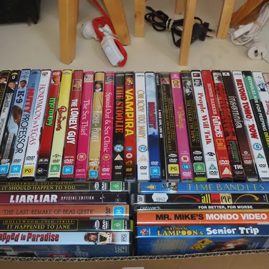 box of DVDs