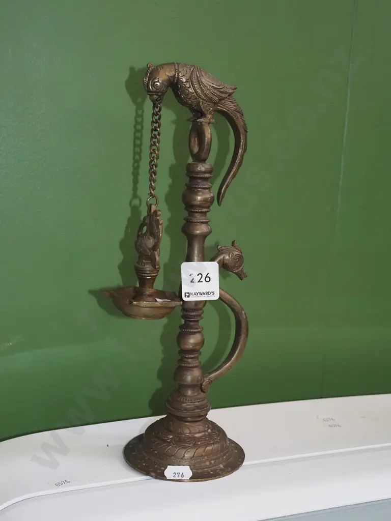 brass bird themed oil lamp Image 1++