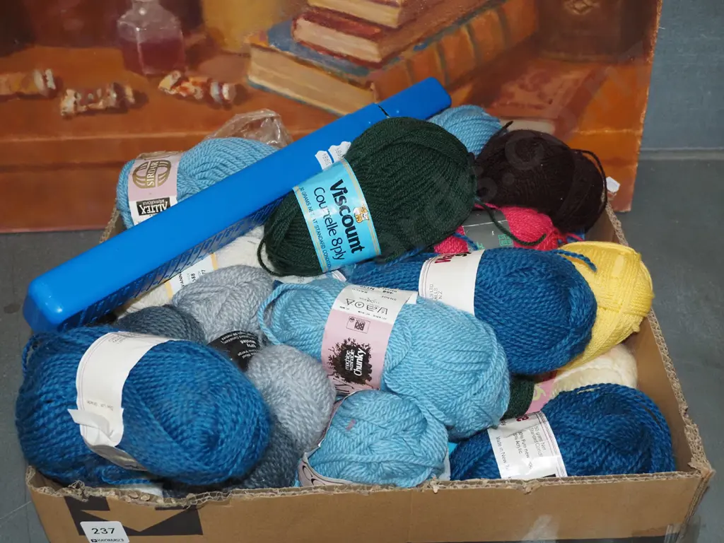 box of knitting yarns and needles Image 1++