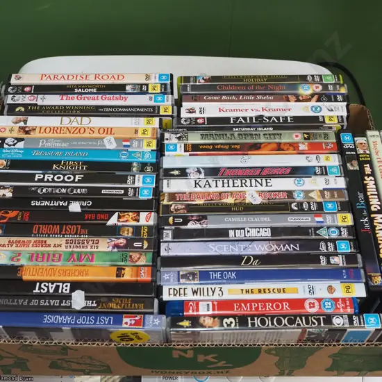 box of DVDs