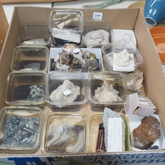 box; various gem stones