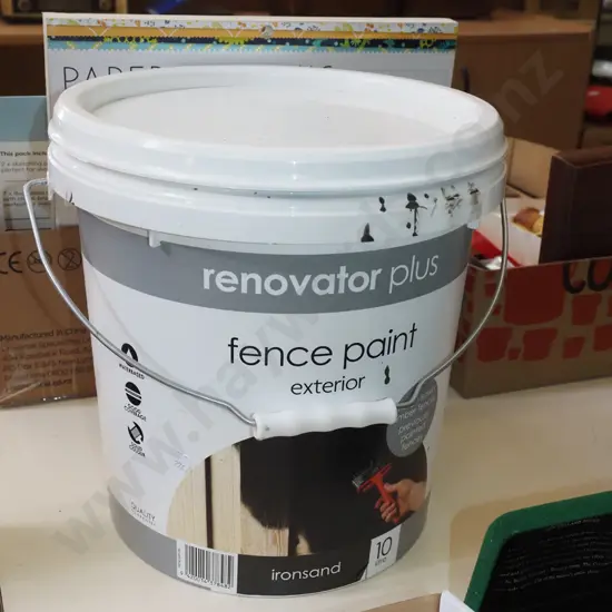 pail of black fence stain 10L - opened