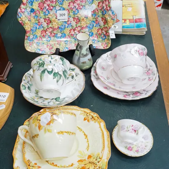 Royal Winton all over floral dish, mini cup and saucer, Doulton vase etc