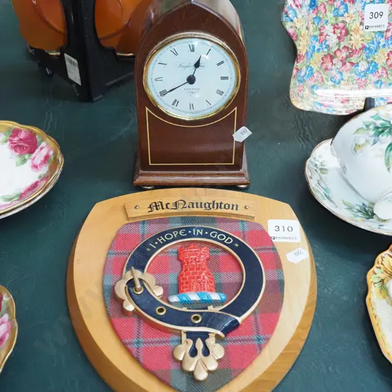 McNaughton shield, battery powered mantle clock