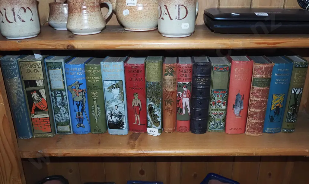 shelf of vintage books Image 1++