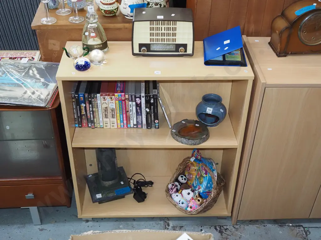 mdf faux wod veneer adjustable bookcase H905 W800 D310 Image 1++