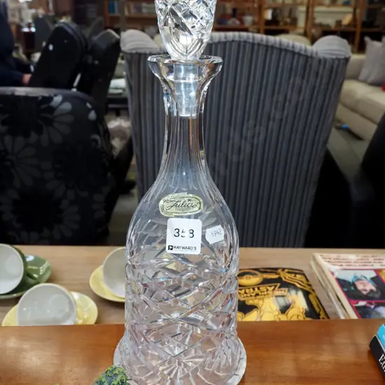 Polish crystal stoppered decanter H340