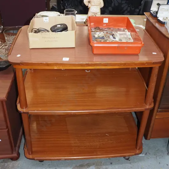 mid century 3 tier tea wagon