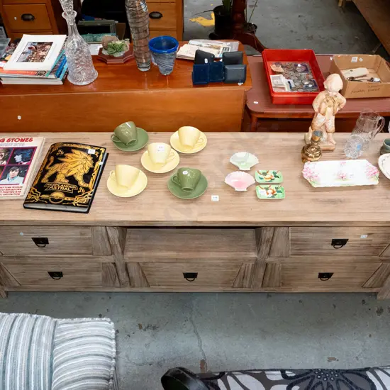 contemporary solid wood 5 drawer sideboard H610 W1800 D450