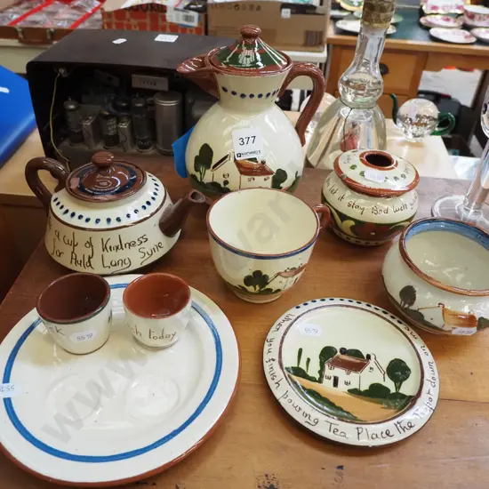 assorted Torquay motto ware - chips and damage