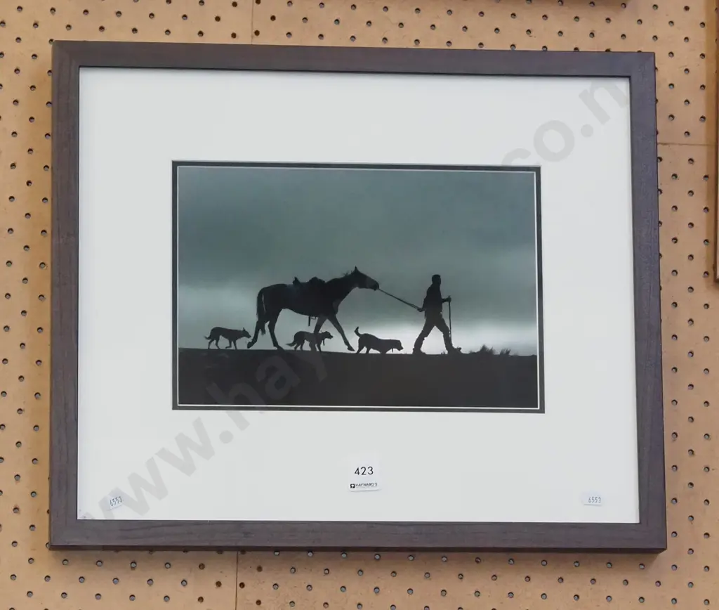 framed photo - shepherd, horse and dogs Image 1++