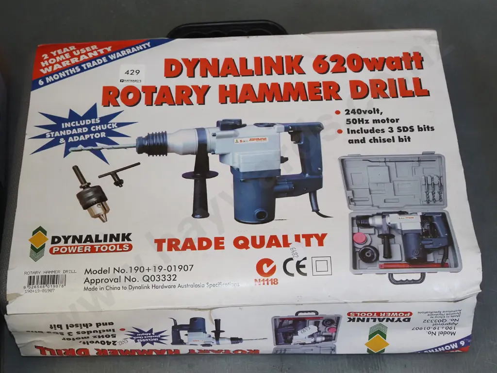 boxed as new Dynalink 620W rotary hammer drill Image 1++