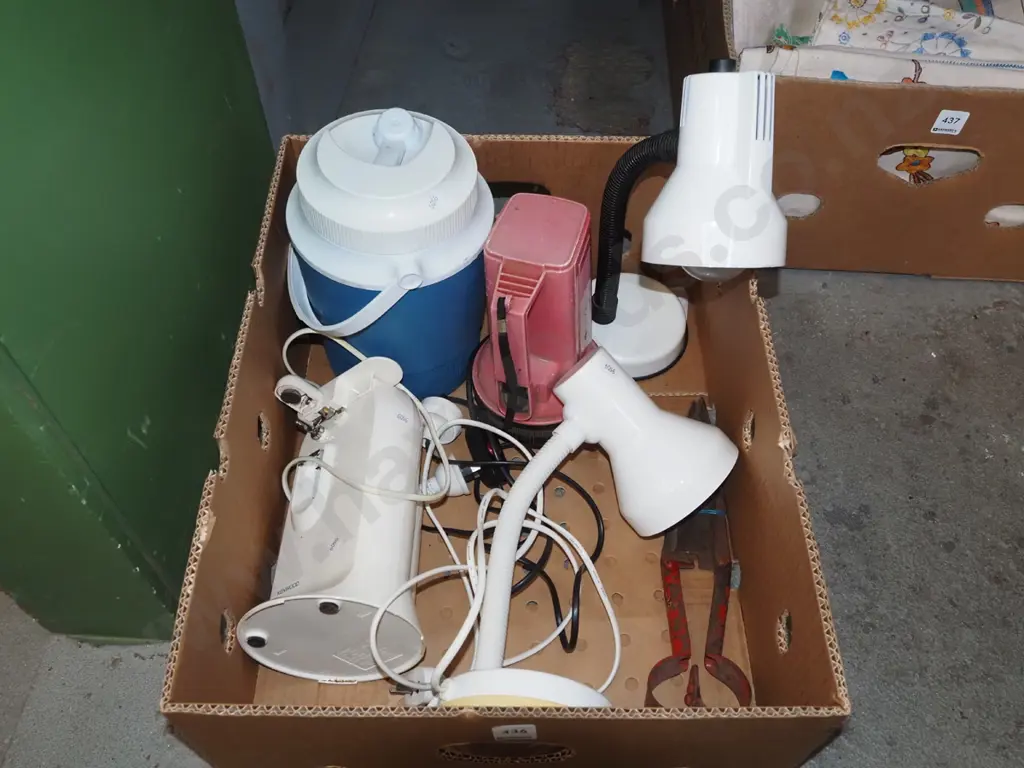 box; electric can opener, lamps, torch, drink bottle etc Image 1++