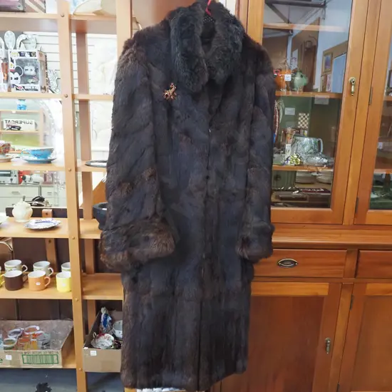ladies fur full length coat and stole
