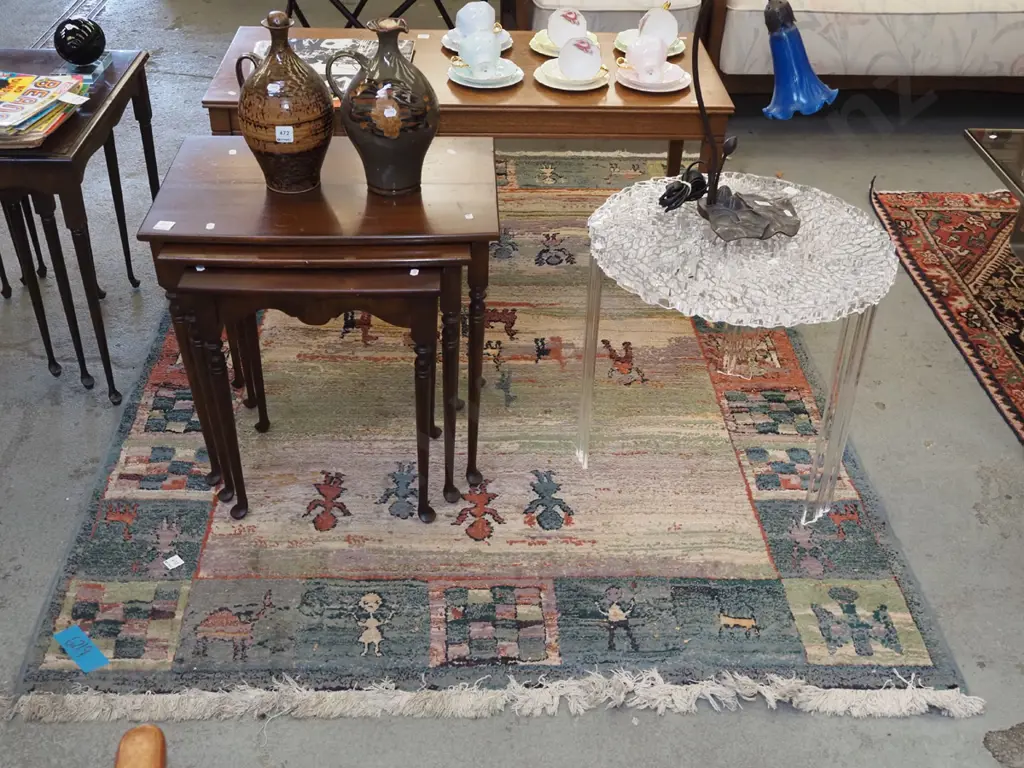 acrylic multi coloured tufted floor mat L1850 W1380 Image 1++