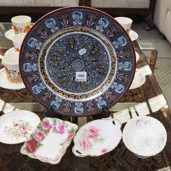 Wedgwood Indian cabinet plate, jam dishes