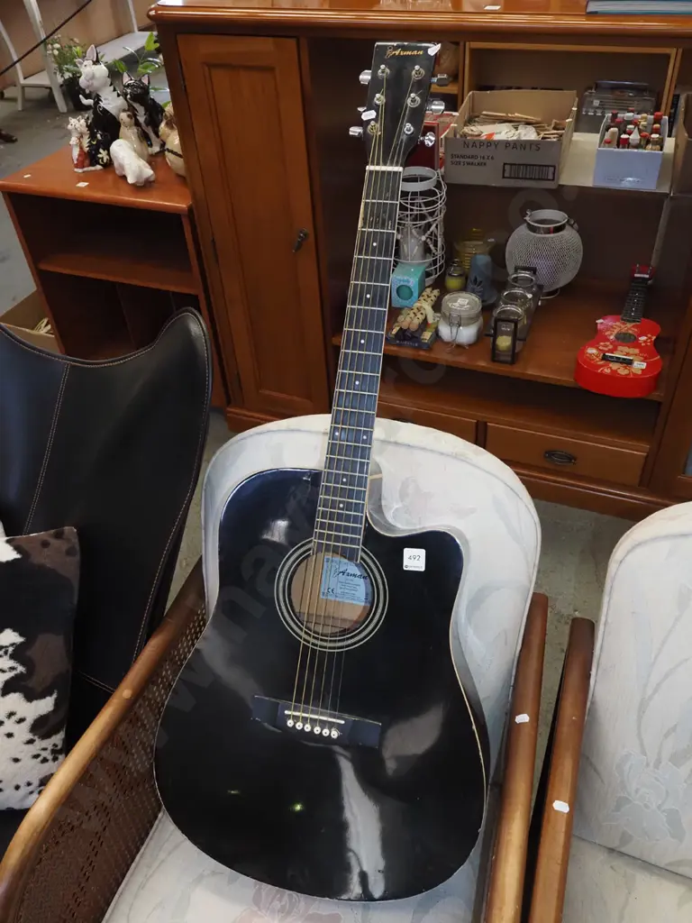 Axman acoustic-electric guitar - chip to back of headstock Image 1++