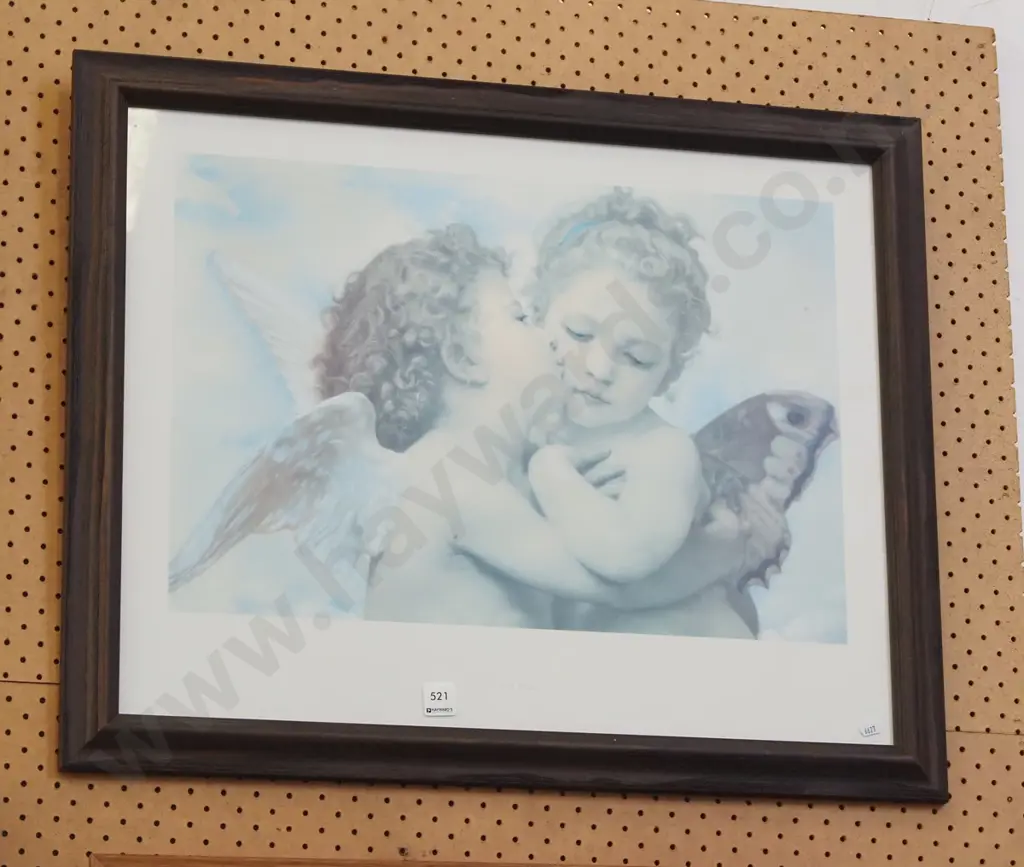 framed print - kissing cherubs - fading Image 1++
