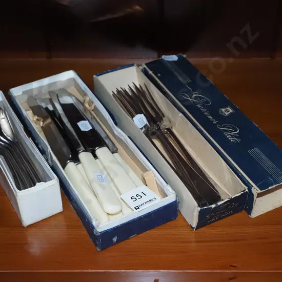 bone handled knives, teaspoons, forks