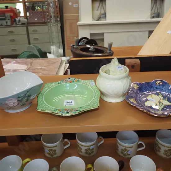 Carlton honey pot, 3x bowls