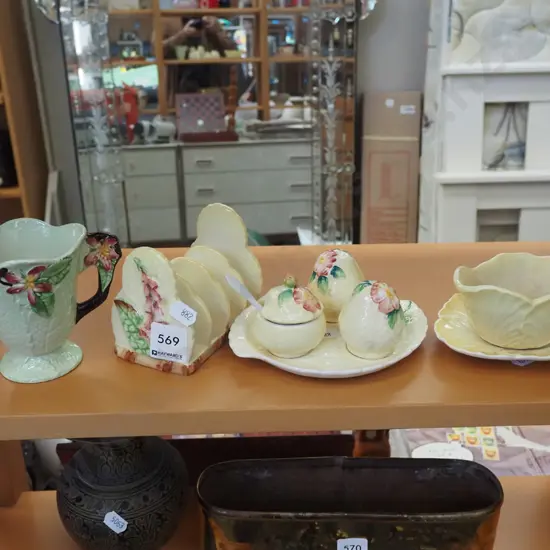 Carlton creamer, toast rack, jug etc