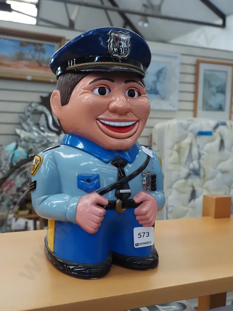 plastic novelty cookie jar cop H280 Image 1++