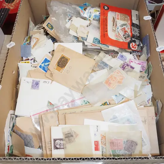box of various stamps