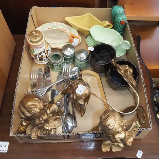 box; cherub themed curtain holders, salt and peppers etc