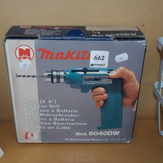 small Makita battery powered drill in box