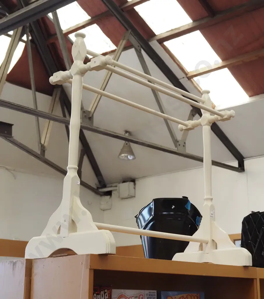 white painted wooden towel rail Image 1++