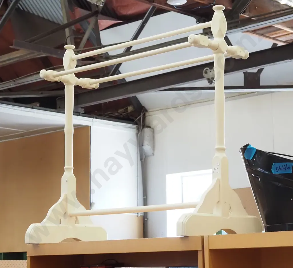 white painted wooden towel rail Image 1++