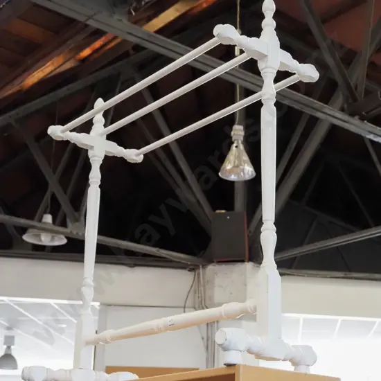 white painted towel rail