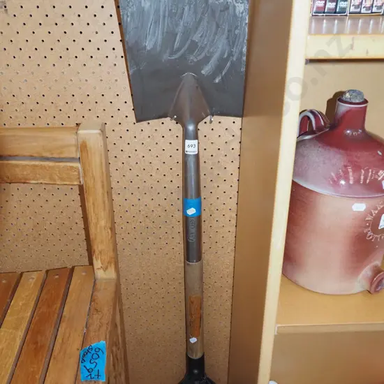 wooden handled stainless steel spade