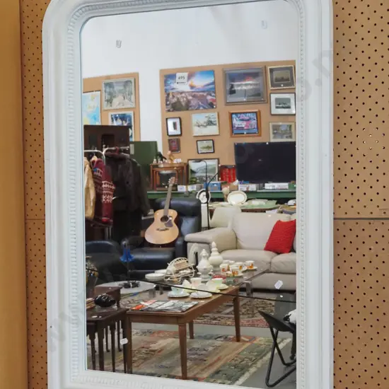 white wood framed wall mirror H950 W650