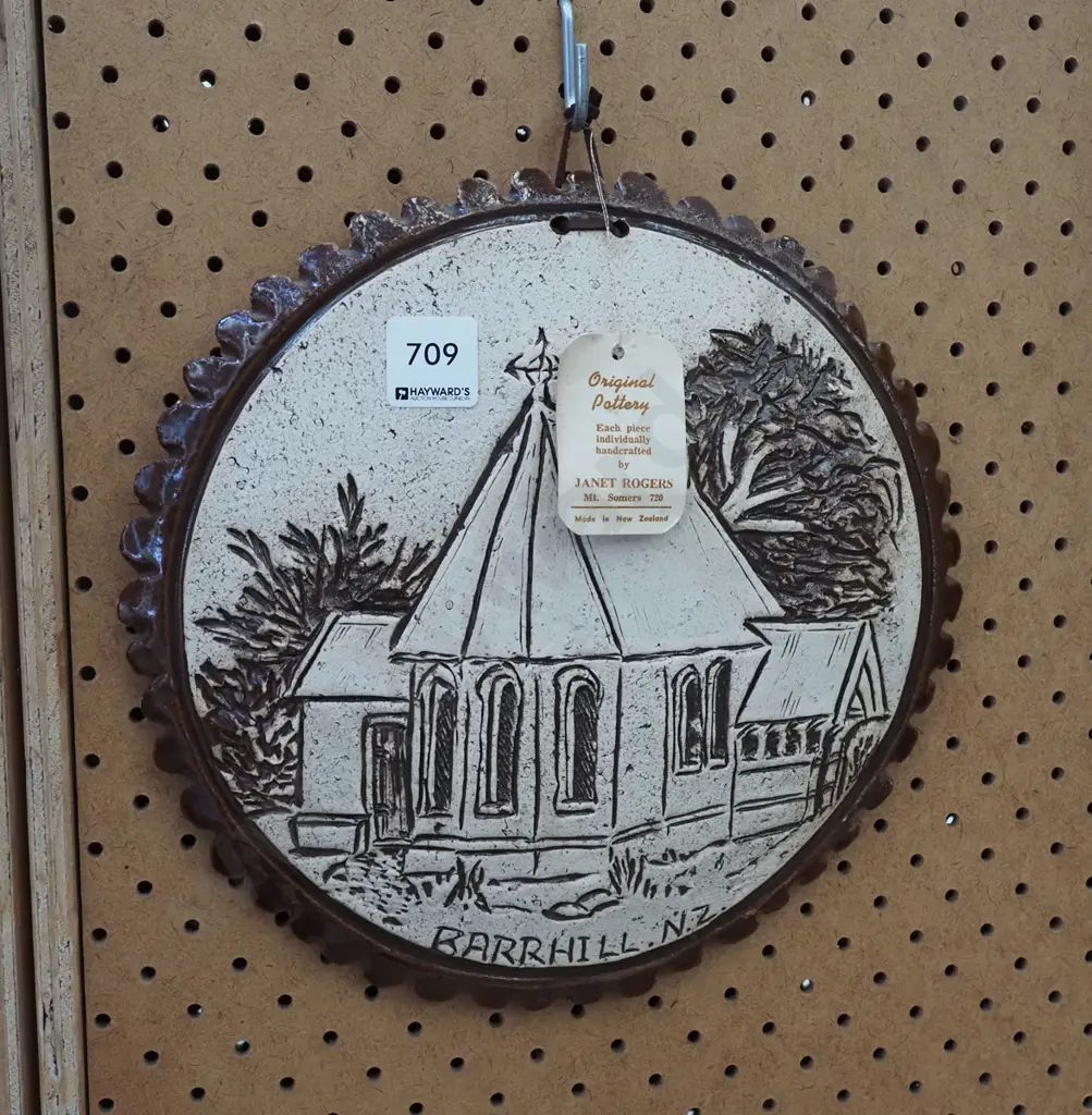 Janet Rogers studio pottery wall charger Image 1++