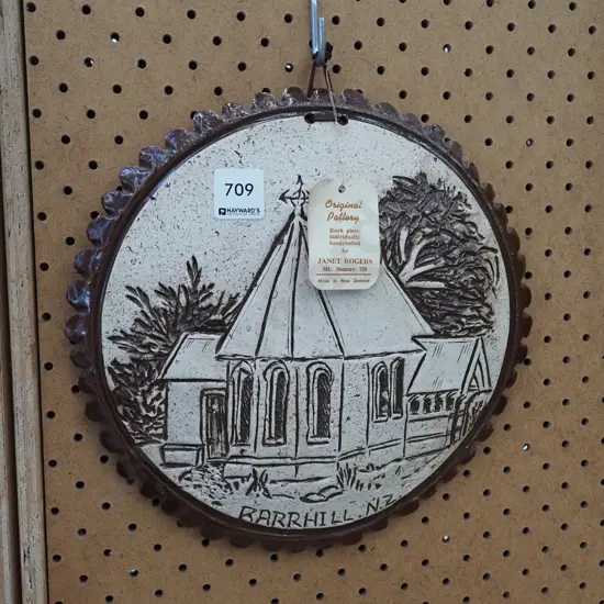 Janet Rogers studio pottery wall charger