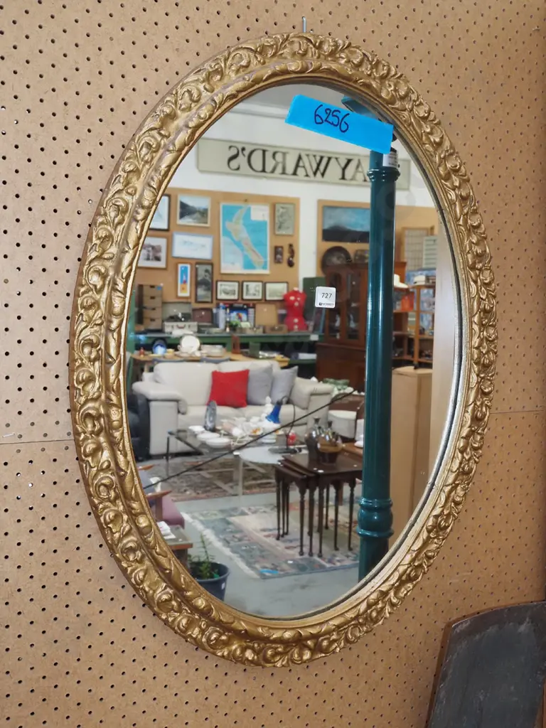 cast metal gilt framed wall mirror H770 Image 1++