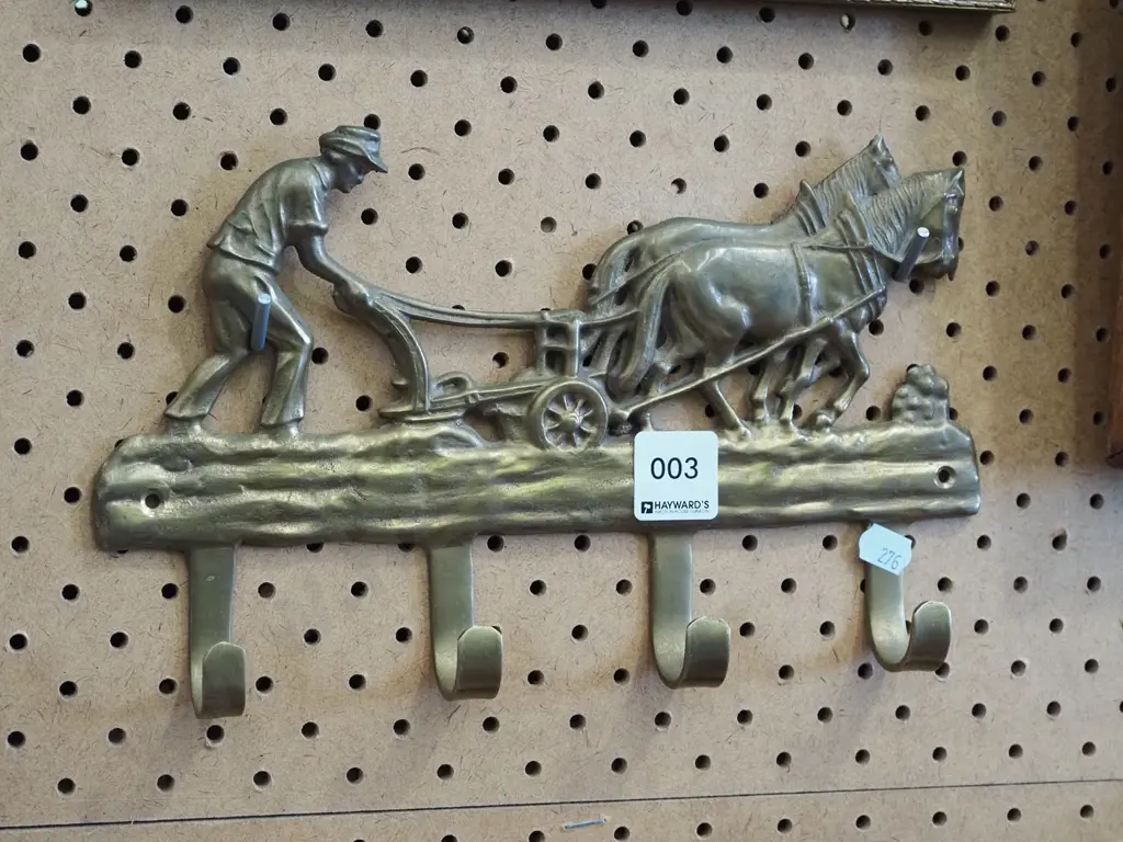 brass horse themed coat hooks Image 1++