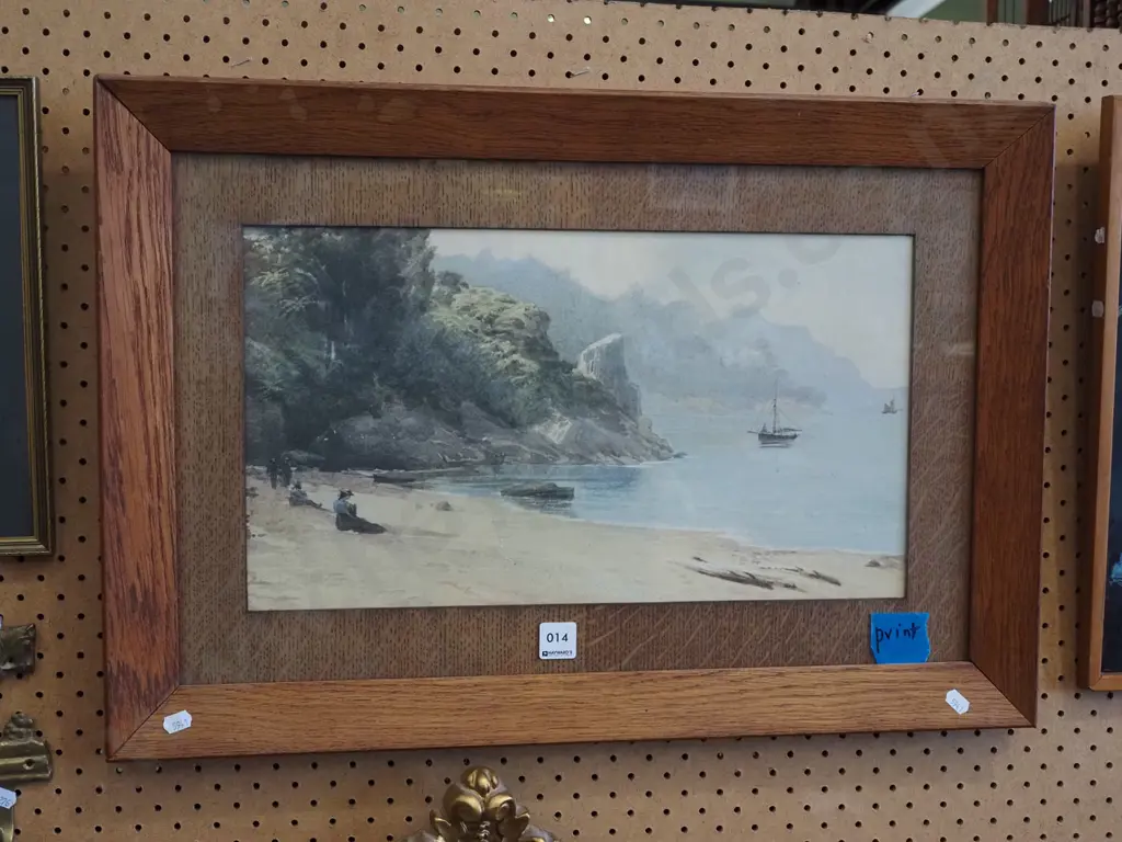 oak framed print - coastal scene Image 1++