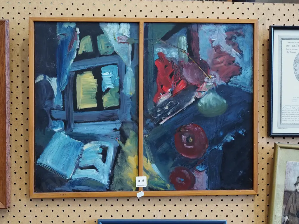 framed oil - still life in window Image 1++