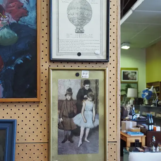 2x framed print - hot air balloon poster, degas print - black dots