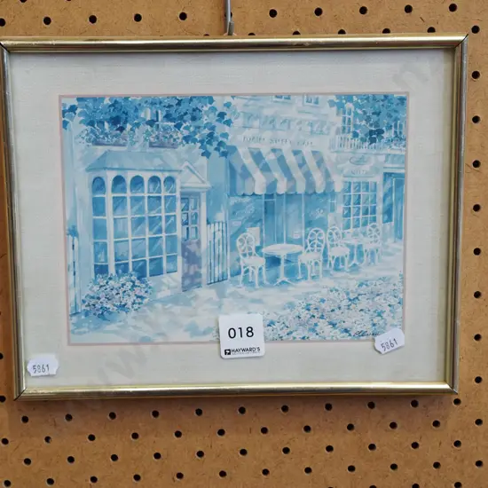 small faded print - street scene