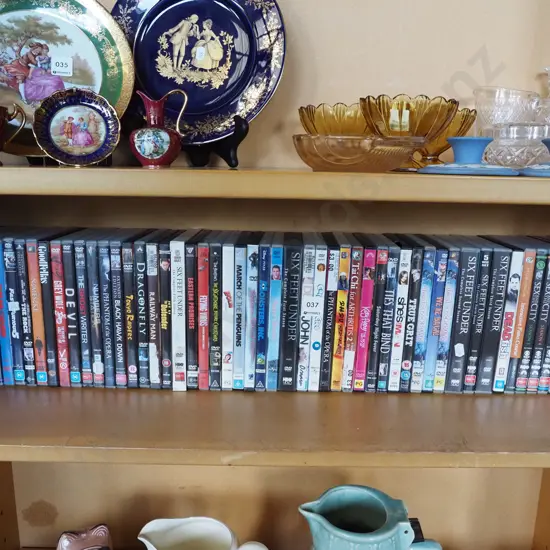 shelf of DVDs