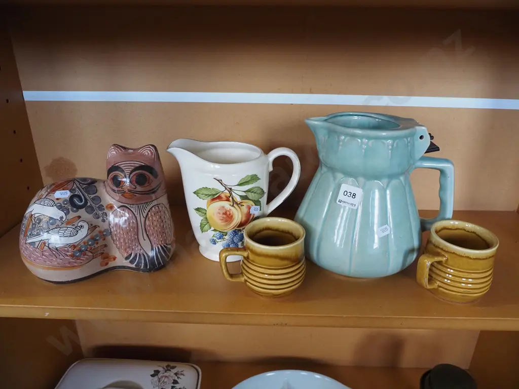 cat figurine, jugs, 2x coffee cups Image 1++